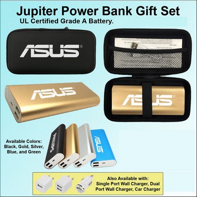 Jupiter Power Bank in Zipper Wallet 10,000 mAh - Gold