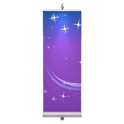 BannerStand 1 - Silver Banner Stand w/Single Sided Graphic & Hardware (24"x71")