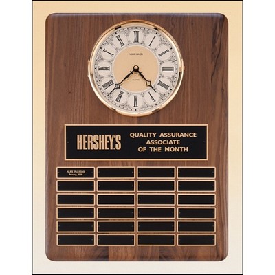 American Walnut Vertical Wall Clock w/24 Plates