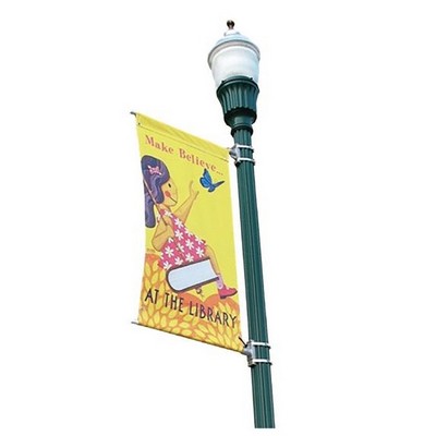 30"x96" Complete Unit Street Pole Banner w/ Metal Hardware