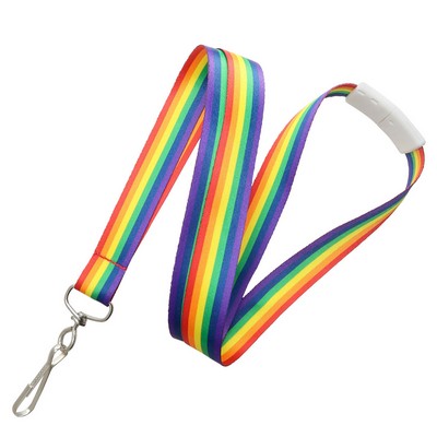 3/4" Dye Sublimated Breakaway Lanyard (Rainbow)