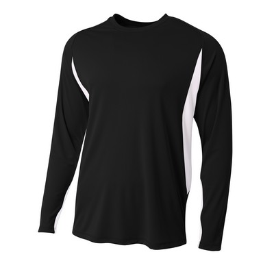 A4 Men's Long Sleeve Color Block Cooling Performance Tee