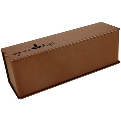 Leatherette Wine Box - Dark Brown