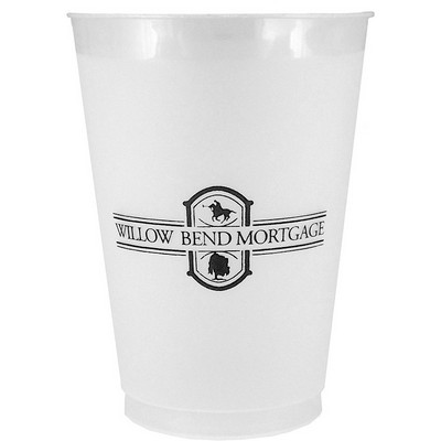 12 Oz. Frosted Translucent Plastic Stadium Cup with Automated Silkscreen Imprint