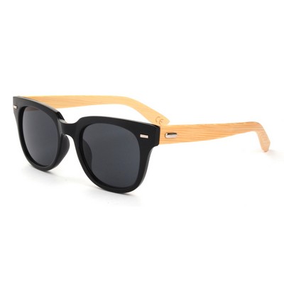 Bamboo Wood Sunglasses - Black Frames