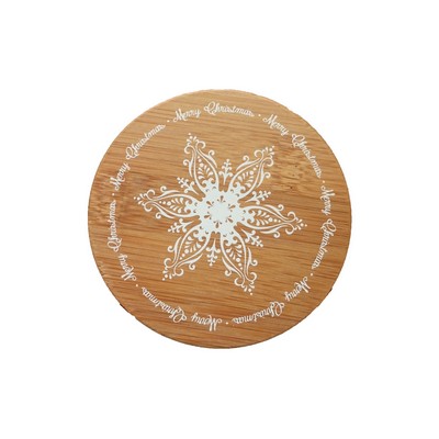 3.5" Round Bamboo Coaster