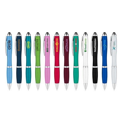 Plastic Twist Action Stylus Ballpoint Pen