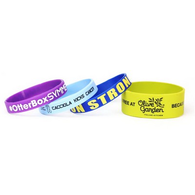 1" Silicone Wristband - Silk-Screened