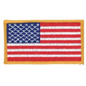 US Flag Patch 3.5" x 2" Emblems (Gold Standard)