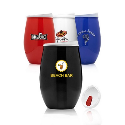 Patriotic 16 Oz. Plastic Stemless Wine Glasses