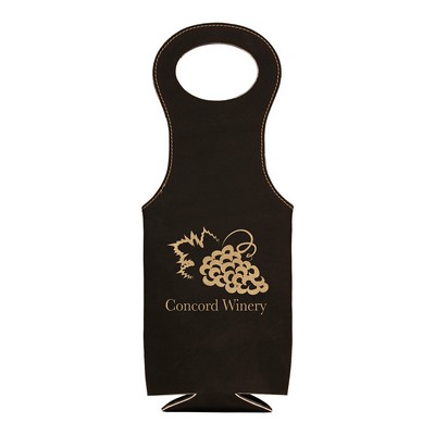 Black/Gold Leatherette Wine Bag