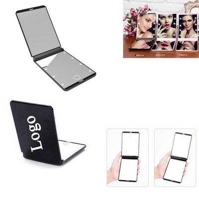 Double-Sided Folding Light-Emitting LED Makeup Mirror