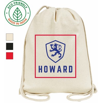 7 oz Cotton Canvas Drawstring Bag - Eco Friendly Sports & Gym Backpack 17 x 14