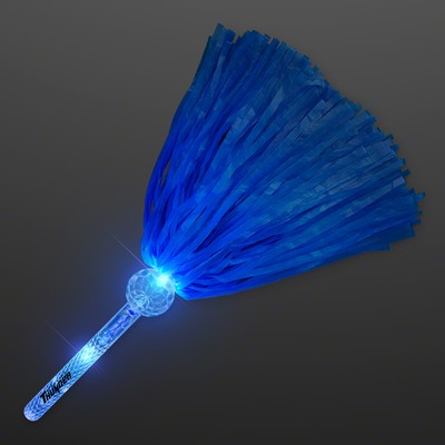 Light Up Team Spirit Blue Pom Poms - Domestic Print