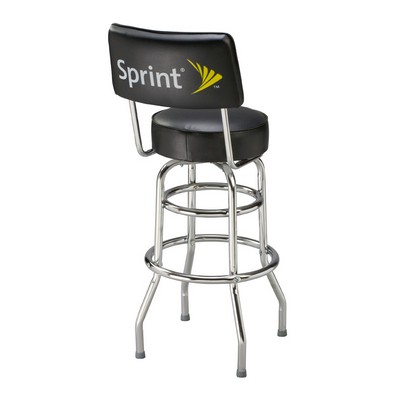 Double Ring Swivel Bar Stool with Back Rest