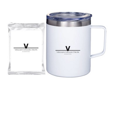 Stainless Tumbler with Personalized Cocoa or Coffee Pack