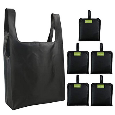 Bags: Reusable Grocery Bags Grocery Tote Folded into Attached Pouch, Ripstop Polyester Shopping Bag