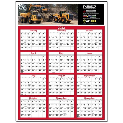 Full Color Year View Calendar