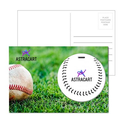 Post Card With Full-Color Baseball Luggage Tag