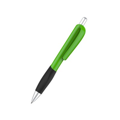 Colored Grip White Plastic Pen