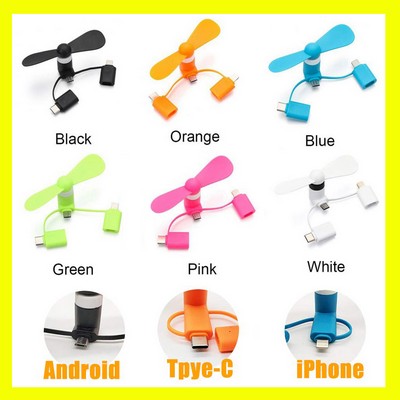 3 in 1 Portable Cell Smart Phone Fan