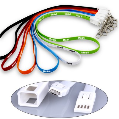 2-in-1 USB Charging Cables w/Lanyard (Shorter Prod Time)