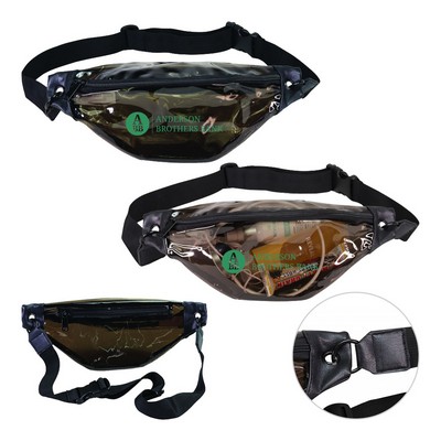 Black Vinyl Transparent Fanny Pack