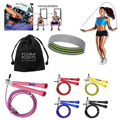 Kidder Booty Exercise Band + Jump Rope (Grey)