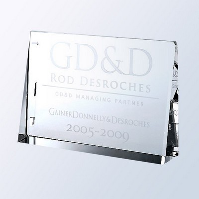 Horizontal Rectangle Plaque Optic Crystal Award - Large