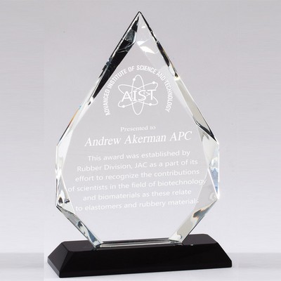 Optical Arrowhead Crystal Award w/Black Base (7¾" x 5")