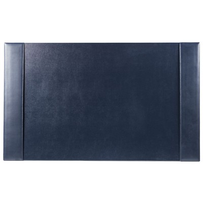 Bonded Leather Navy Blue Side Rail Desk Pad (30"x18")