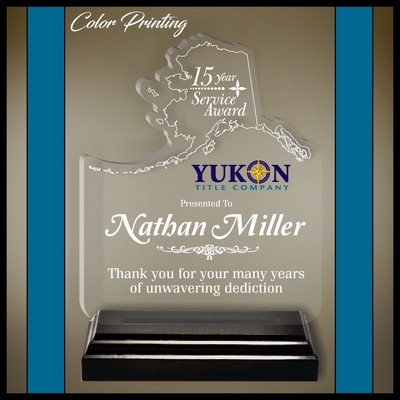 8" Alaska Clear Acrylic Award with Color Print