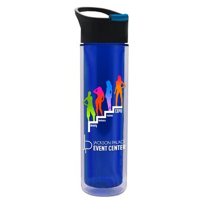 16 Oz. Slim Travel Insulated Tumbler w/Pop-Up Sip Lid (Digital)