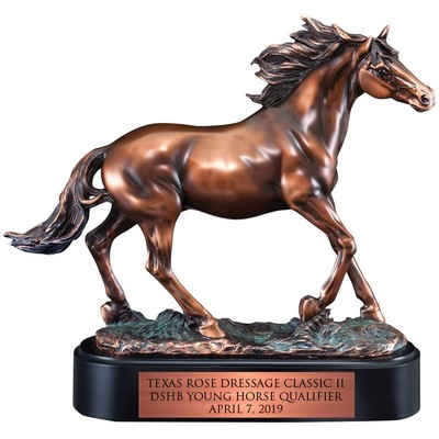 12½" Bronze Electroplated Stallion Horse Trophy