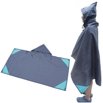 Portable Poncho Raincoat Multi-functional Outdoor Picnic Waterproof and Moisture-Proof Mat