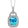 Jilco Inc. Cushion Cut Blue Topaz Necklace