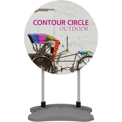 Contour Single-Sided Outdoor Sign Circle w/Fillable Base