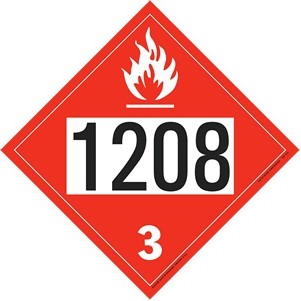 Flammable Liquid - Hexanes, Polycoated Tagboard Placard - 10.75" x 10.75"