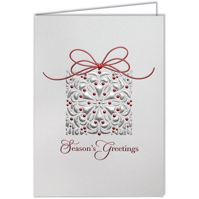 Red And Grey Gift Holiday Card