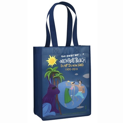 Custom Full-Color Laminated Non-Woven Promotional Tote Bag 9"x12"x4.5"