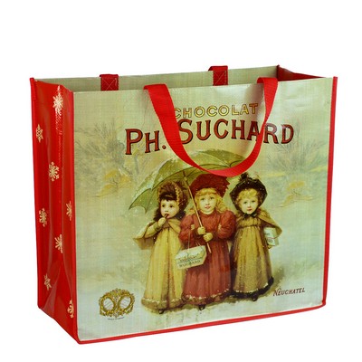 Top-Notch Full-Color 180g Double Laminated Woven PP Shopping Bag 18"x15.5"x7.5"