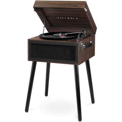 Victrola Bluetooth Record Player Stand with 3-Speed Turntable-Espresso