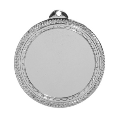 2" Bright Silver BriteLazer Medal w/1 1/2" Insert Holder