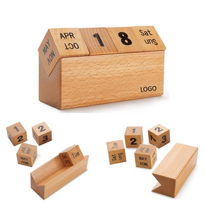 Wooden Creative Office Desk Calendar