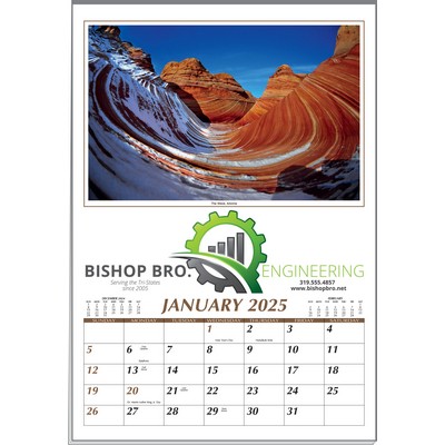 Scenic Treasures Executive 6-Sheet Calendar w/Full-Color Imprint