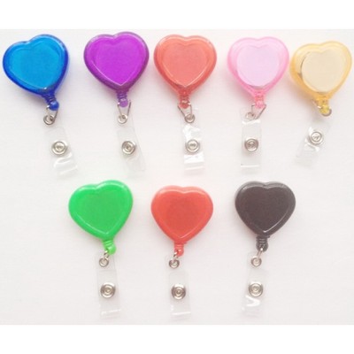 Heart Shape Retractable Badge Holder