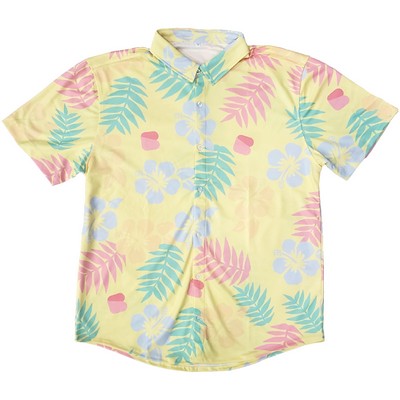 Short Sleeve Button Down Shirt (Polyester Jersey)