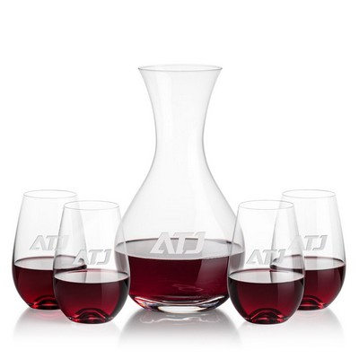 Adelita Carafe & 4 Boston Stemless Wine