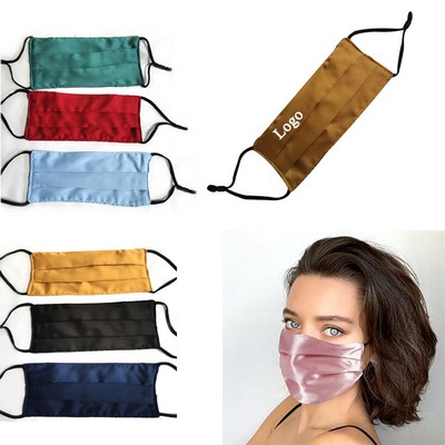 3-ply Reusable Imitated Silk Face Mask With Adjustable Straps