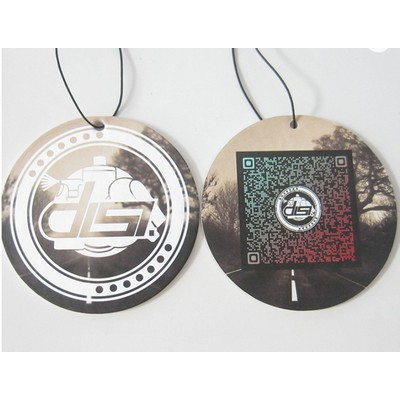 3.25" Die Cut Shape Custom Full Color Printed Air Freshener/Air Deodorizer w/Dark Chocolate Scent